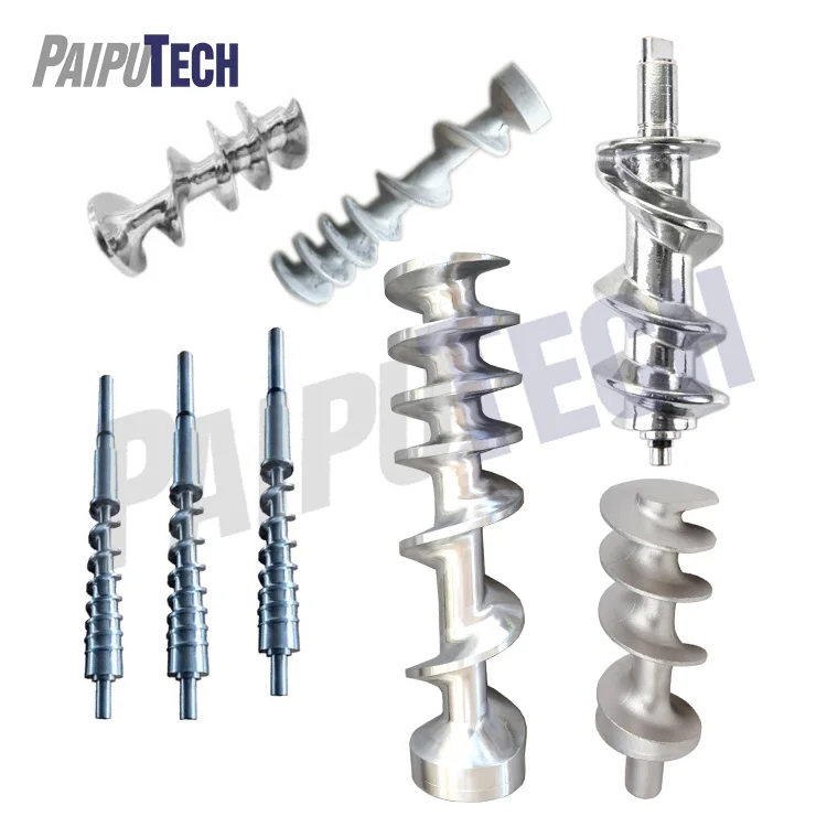 Precision casting 304 316L stainless steel spiral shaft investment cast casting meat grinding parts lost wax casting impeller