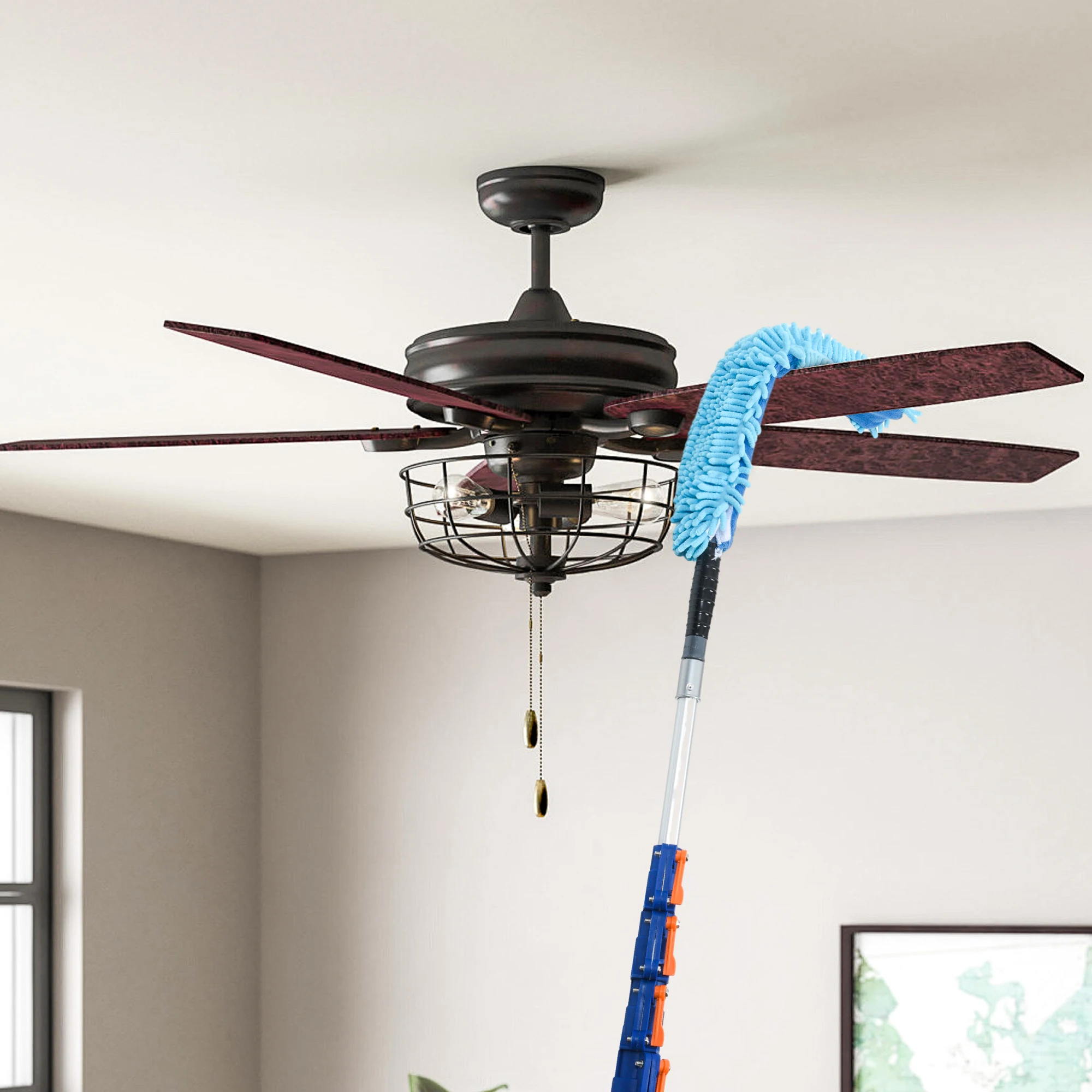 12FT High Rise Telescopic Bendable Flexible Chenille Ceiling Fan Duster