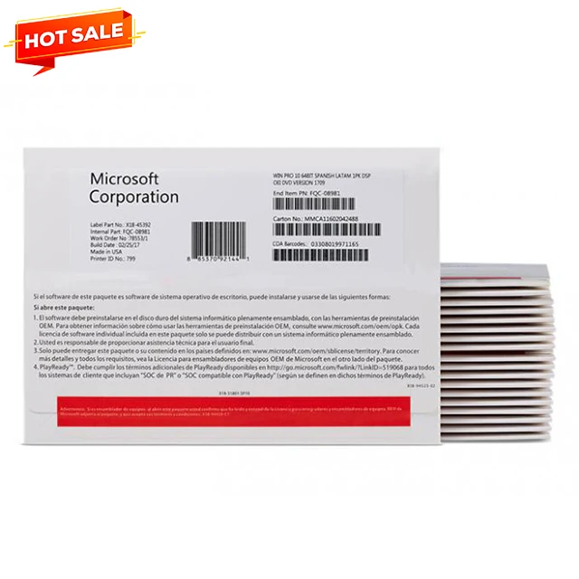 Windows 10 профессиональный английский язык Windows 10 Pro OEM DVD полный пакет оригинальный OEM ключ 12 месяцев гарантировано