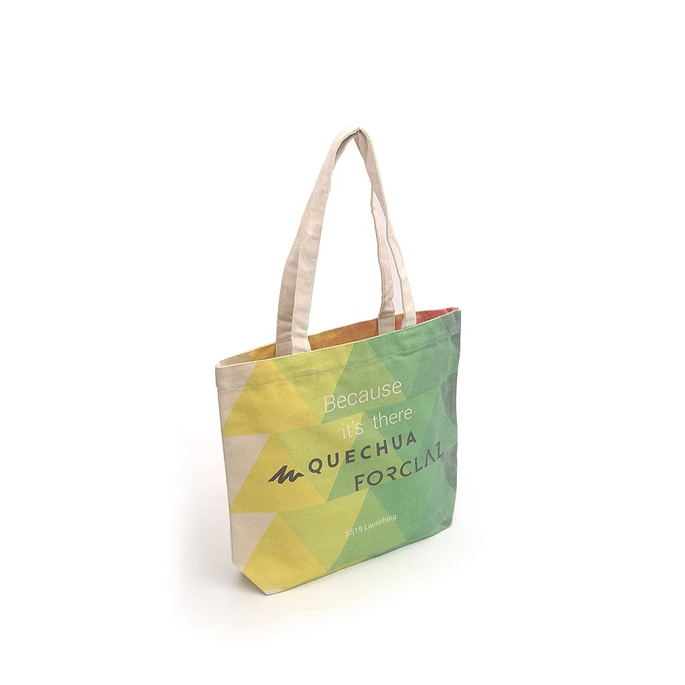 Custom printed tote shopping bag cheap organic cotton canvas crossbody bags with logo