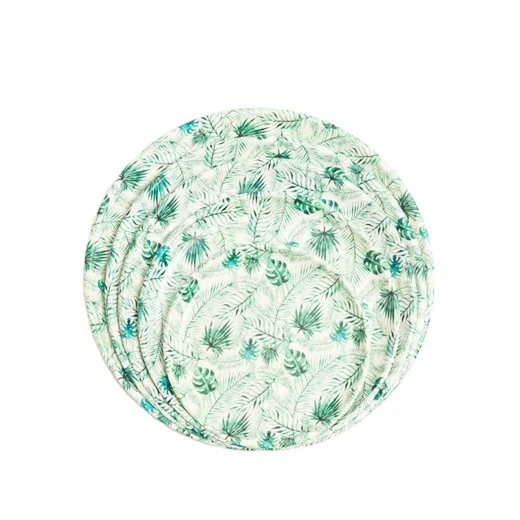 9inch Round Shape Customized Reusable Tableware Hard Plastic Dinner Party plate