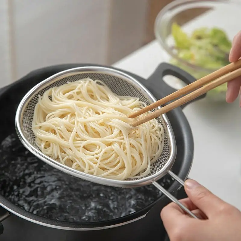 Kitchen Accessories Stainless Steel Mesh Strainer Filter Spoon Colander Boiled Vegetable Or Dumpling Collapsible