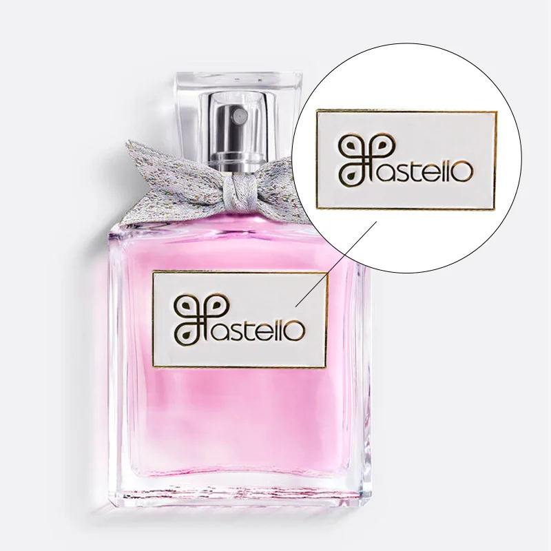 Custom logo metal plate strong back glue personalized brand gift box perfume bottle furniture wine metal label
