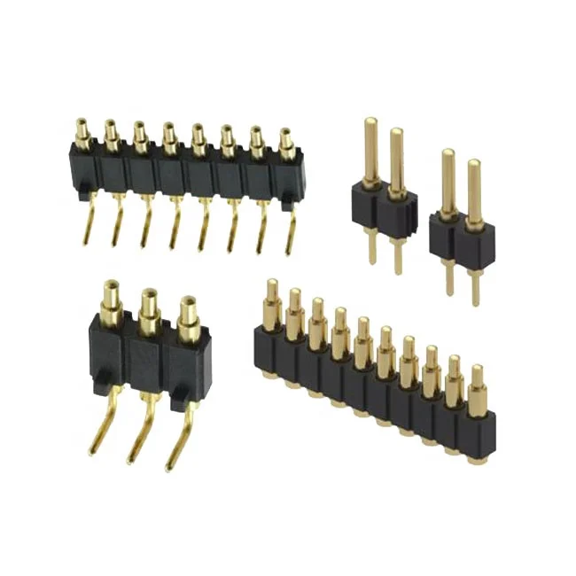 brass magnetic good performance  1- 4 pin right angle pogo connector