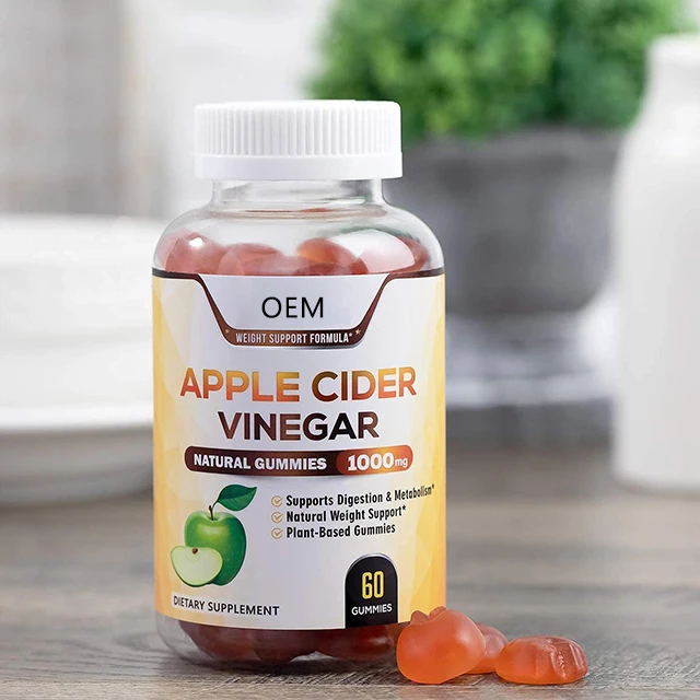 Apple Cider Vinegar Gummies Vegetarian Gummy for Natural Healthcare Supplement 1000mg Premium Natural ACV 60 Gummies