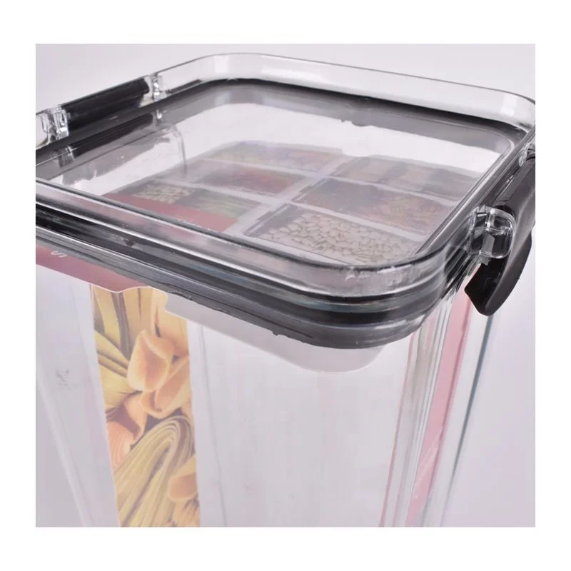 
BPA Free High Clear Plastic Storage Containers Airtight Cereal Food Container Set Transparent Stackable Plastic Container 