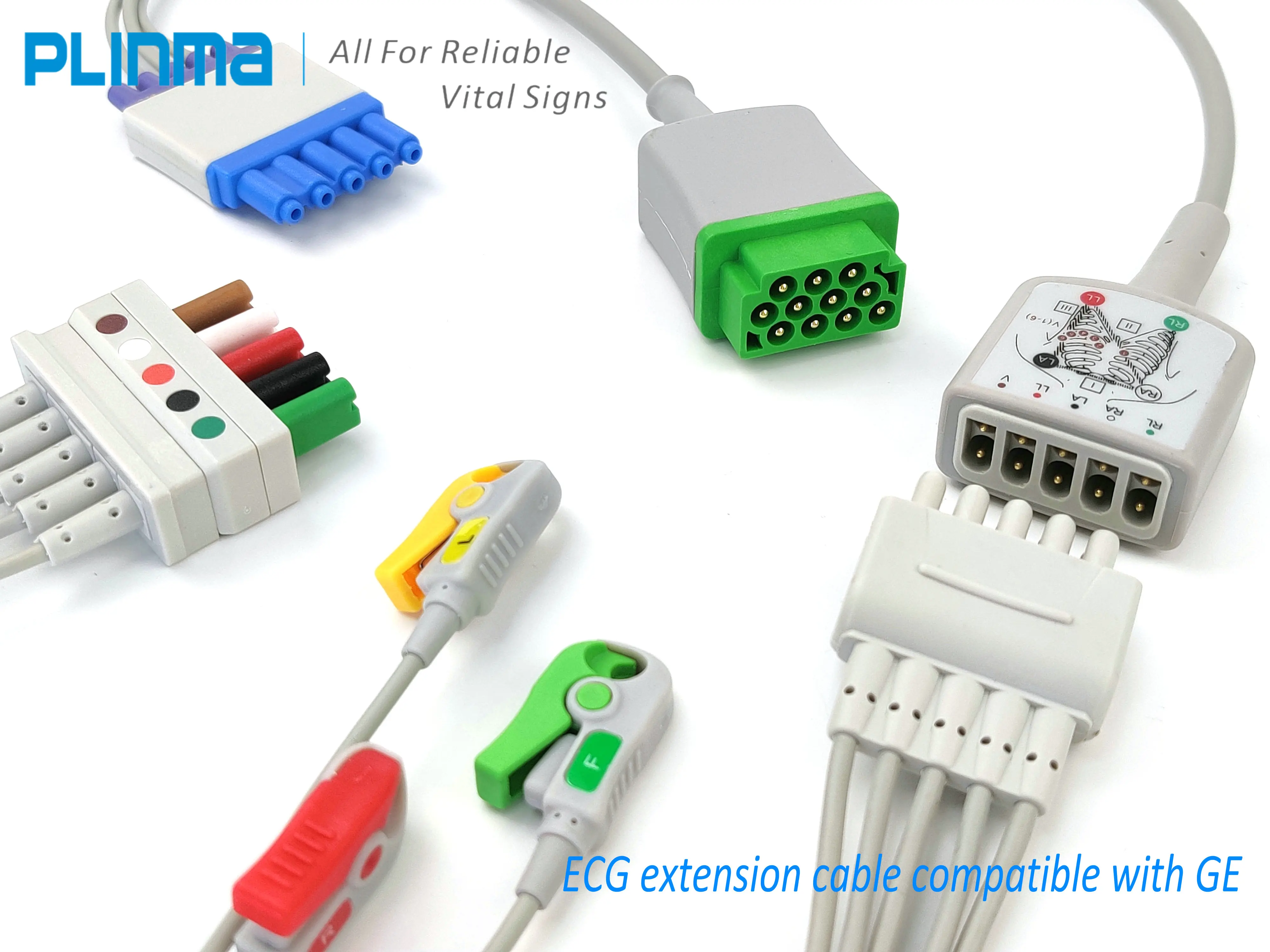 Holter ECG cable snap 5 leads wire Compatible with Philips Telemetry monitoring