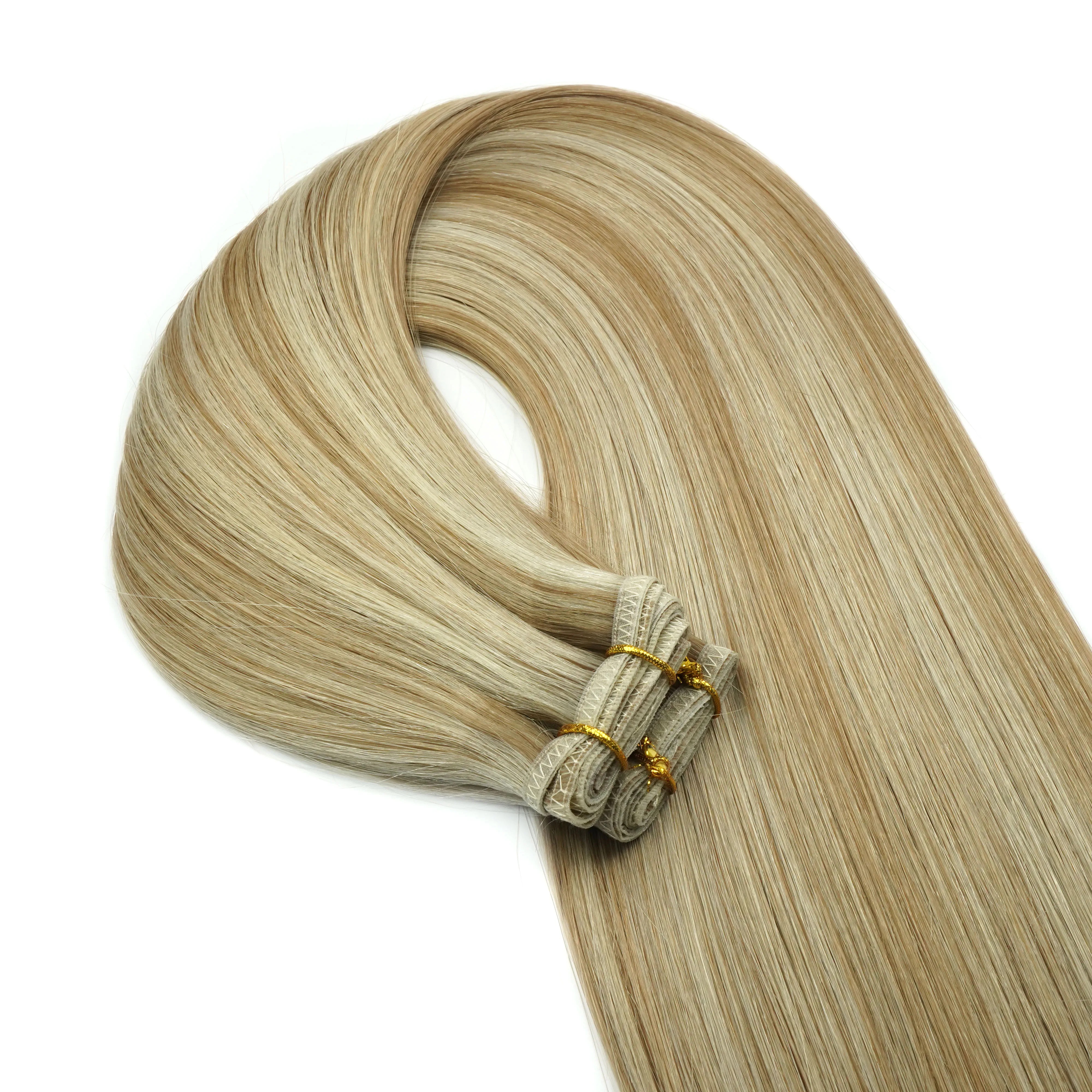 Remy Straight  Hair Raw Machine Weft Bundle Hair Extensions Volume Thick Double Drawn Human Hair Weft