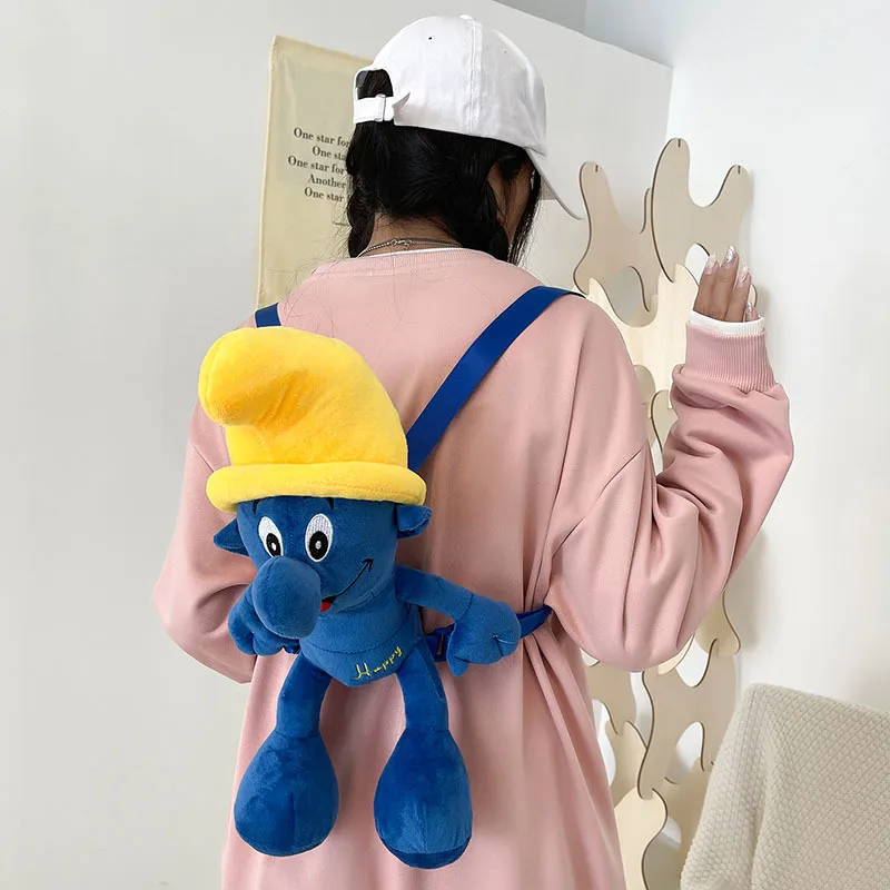 Cartoon smurf stuffed toy blue elf plush doll the smurfs plush hand bags anime plush toys