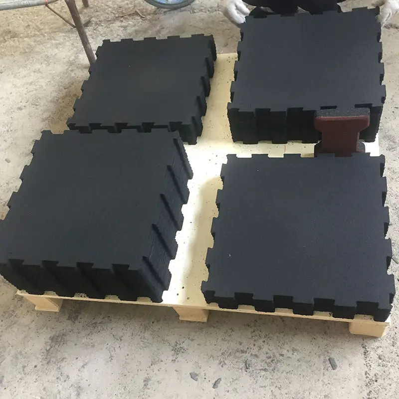 Dinuo Professional Gym Fitness Rubber Gym floor Rubber EPDM Mat Puzzle Rubber Mat 100*100cm