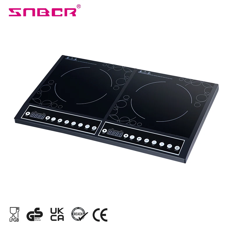 Kitchen two hob induction cooker dual burners induction cooktop double head electric electromagnetic stove for oversea market