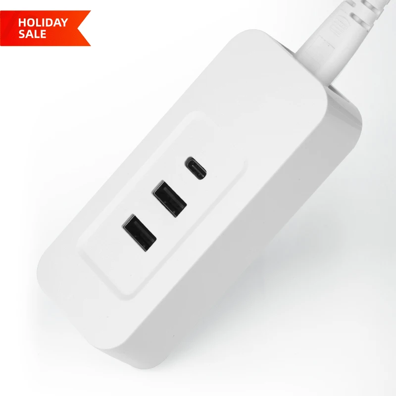 
OEM ODM Design Electric Plug Surge Protection Power Strip Extender Parts With PD Charger 3 Outlet Universal USB Sockets 