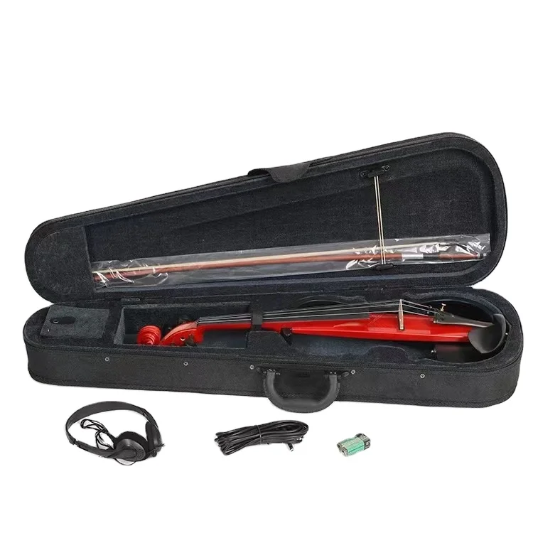 Amazon Hot Selling Ebony Bow Viola Light Case Red Colored Violins Electronic Violin