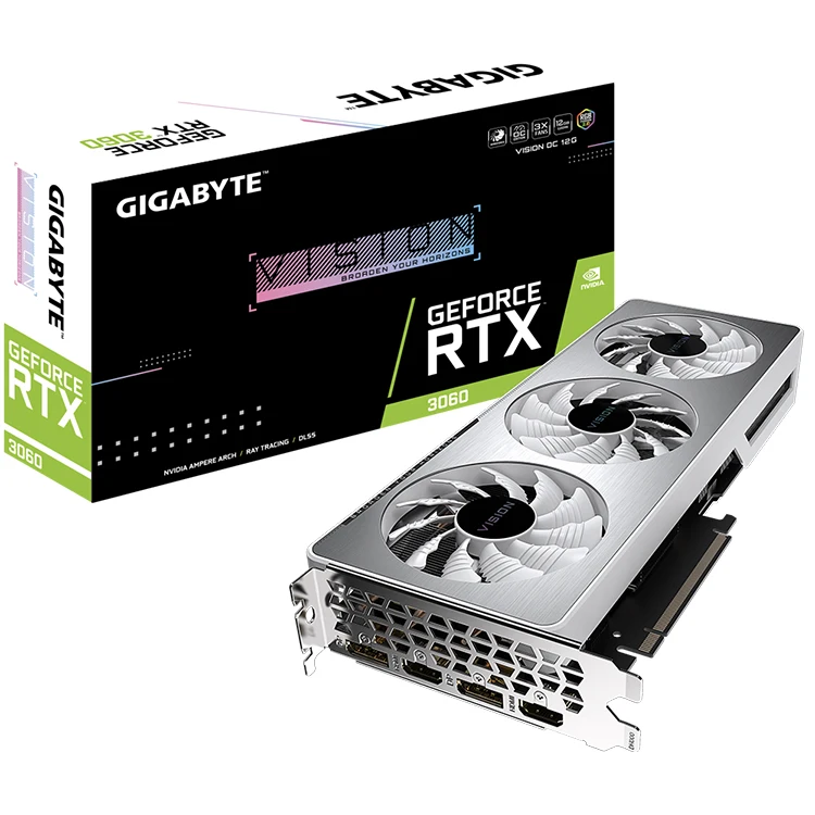 GIGABYTE NVIDIA GeForce RTX 3060 VISION OC 12G (rev. 2,0) игровая графическая карта с GDDR6 Ampere потоковой мультипроцессором