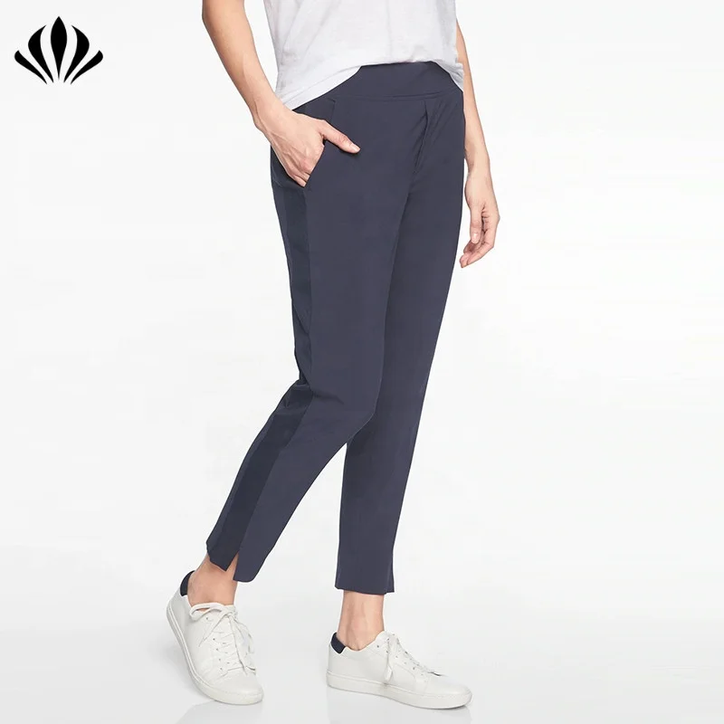 Custom latest women pants design polyester/spandex pants for women solid pants for commuting and business travel