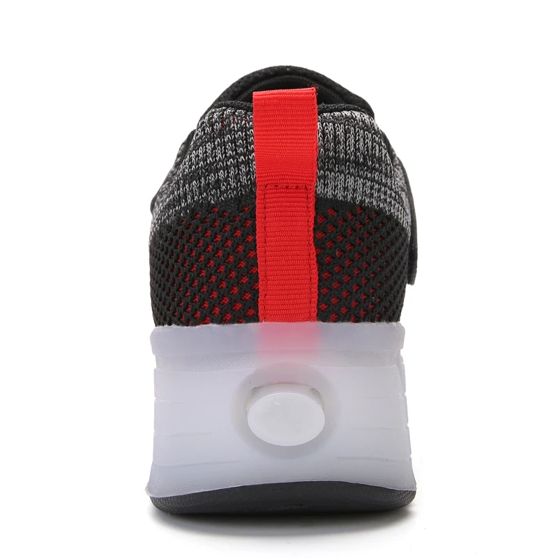 Drop Shipping 7 Colors LED Rechargeable Kids Roller Skate Shoes Single Wheel Shoes Sport Sneaker S