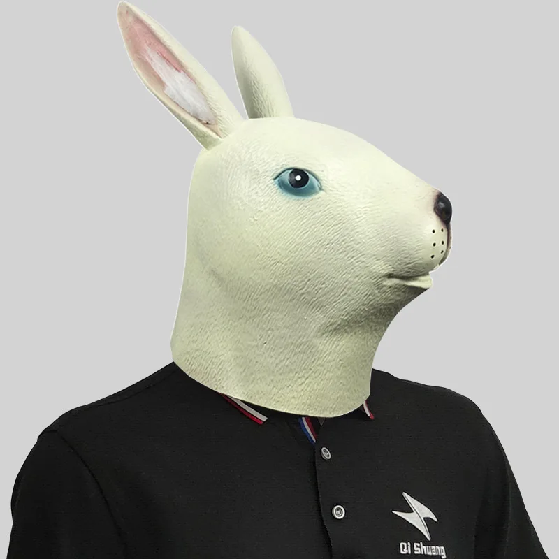 Cute Mr. animal mask masquerade ball funny latex rabbit head costume Halloween party prop