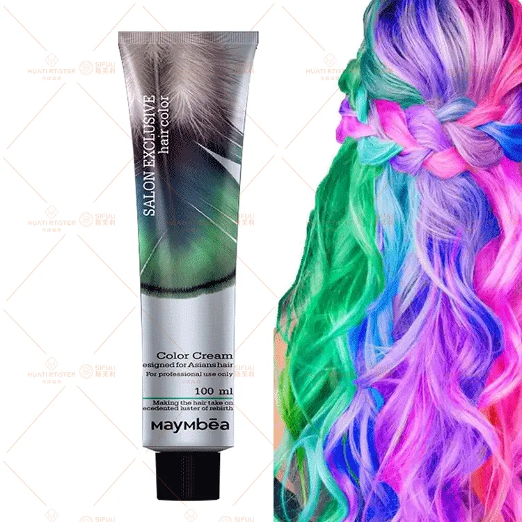 Huati Sifuli Maymbea lack Cover Gray Color Low Ammonium Permanent Colour Dye Cream Hair Dye Kits for professional