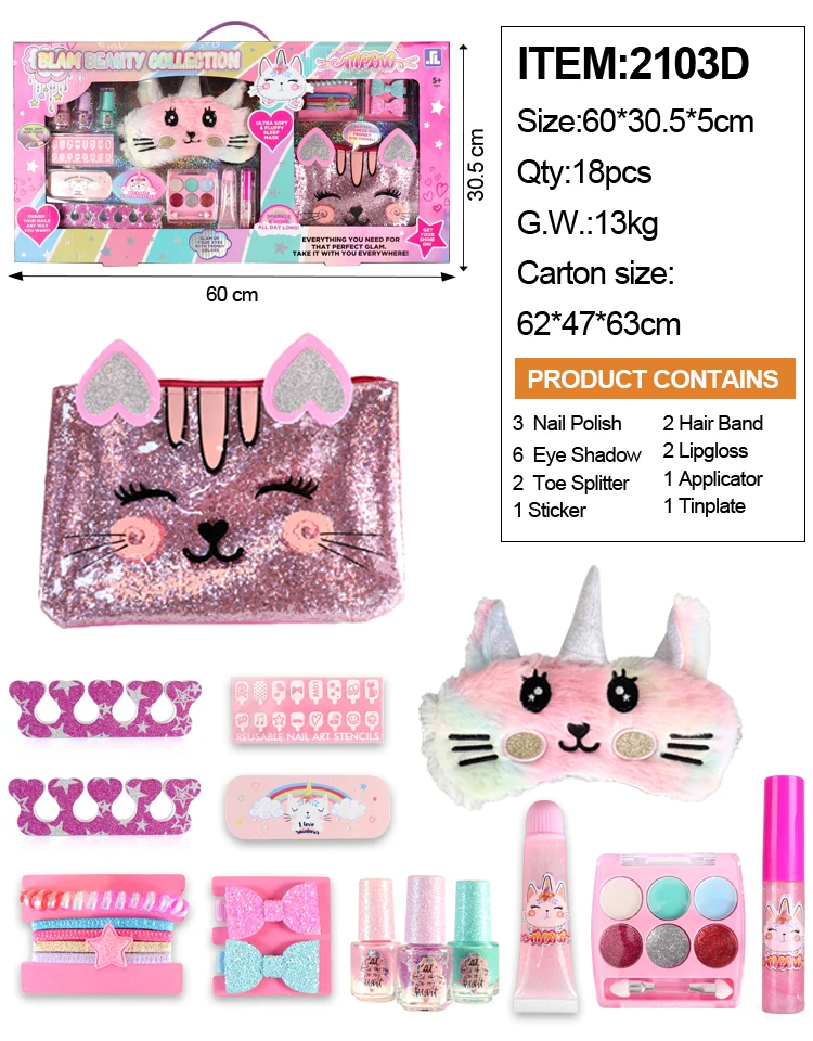 2023 Hot Selling Eye Mask Eye shadow Lipstick Brush Kit Beauty Kids Makeup Sets Cosmetics Girls Toys Professional Manufacturer