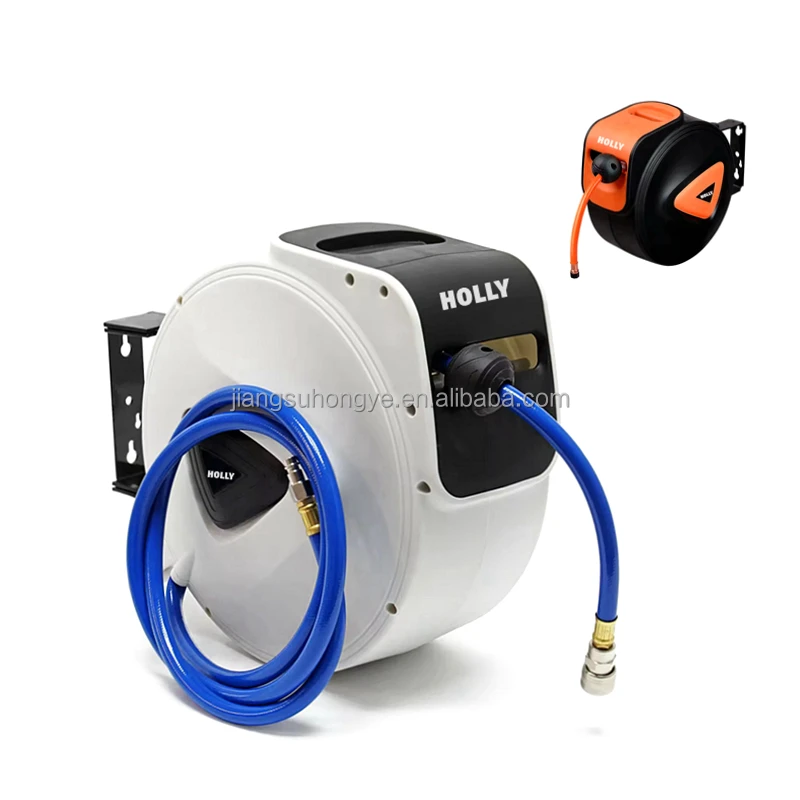 15/20 M Self Retractable Automatic Compress Air Hose Reel 50Ft Slowly Auto Rewind Air Hose Drum Wall Ceiling Mount Air Hose Reel