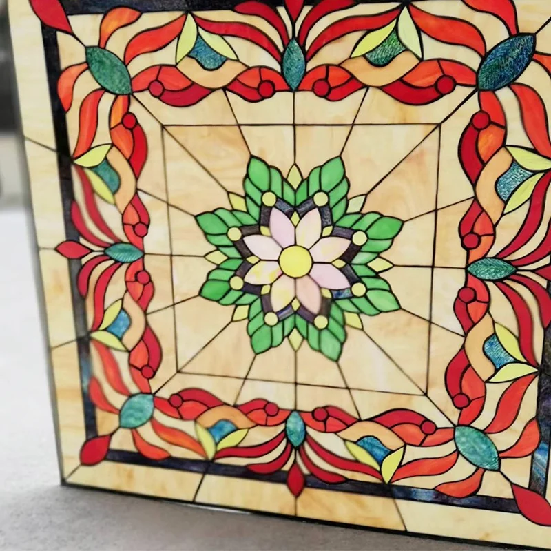 Custom pattern Chinese Church Colored Stained Glass For Door And Window Decorative glass