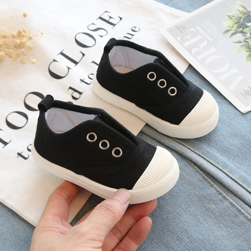 Size 21-35 Fashion Spring Autumn Children Casual Shoes For Girls Boys Child Sneakers Navy Blue Cheap Canvas Shoes