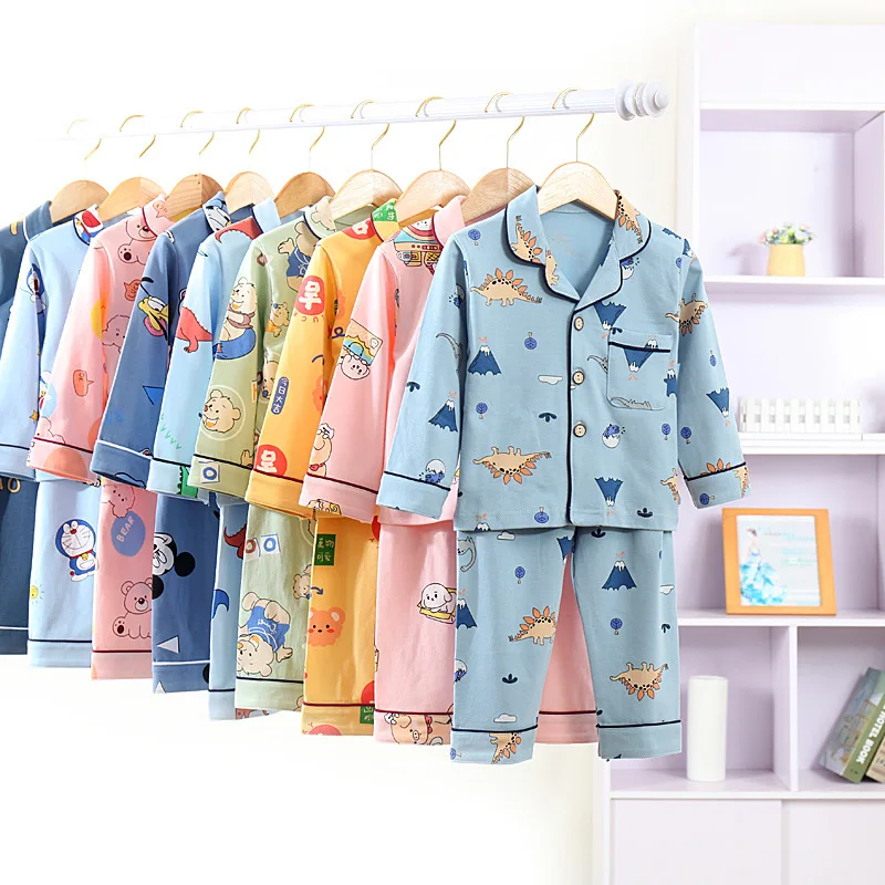 Wholesale Cotton Toddler Boys Pajamas Family Matching Children Christmas Ruffle Kids PJS Cotton Long Sleeve Pyjamas Sleepwear