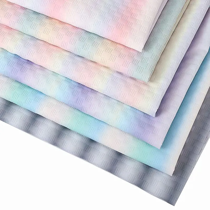 Радужная Пастельная сетка из тисненой мягкой синтетической кожи для изготовления сумки