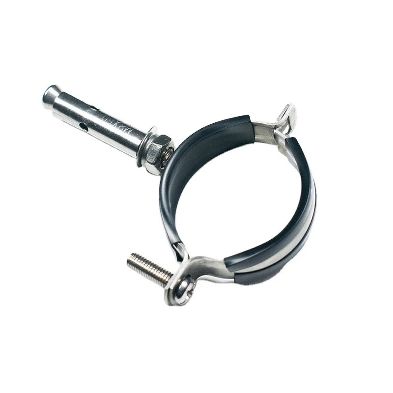 Air conditioning drainage pipes hangers with rubber pipe clamps