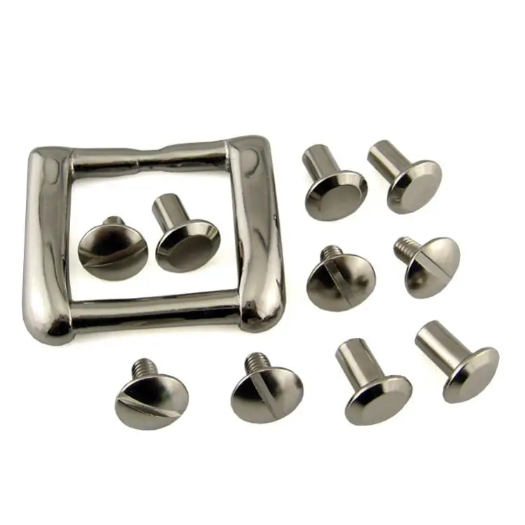 Fastener Factory Price Custom Brass Antique Bronze Flat head Replaceable Belt Leather Screw Rivet