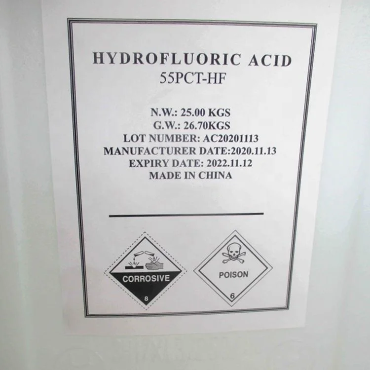 
Buy Hydrofluoric Acid 55 70 90 HF cas no.7664-39-3 for Sale 
