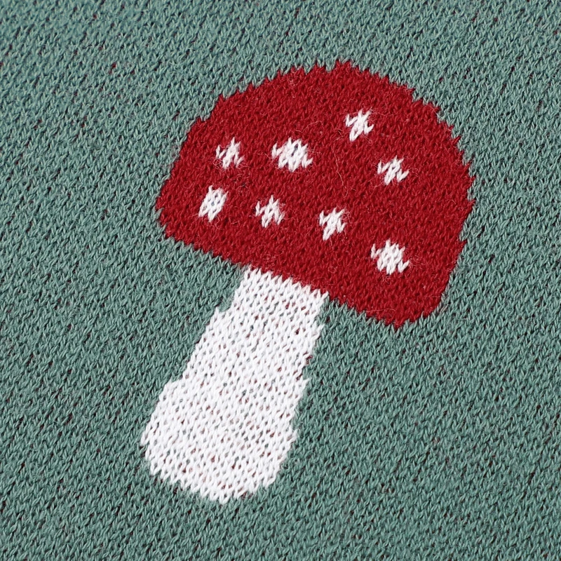 Cotton Knit Toddler Swaddling Blanket Mushroom Jacquard Baby Blanket for Newborn
