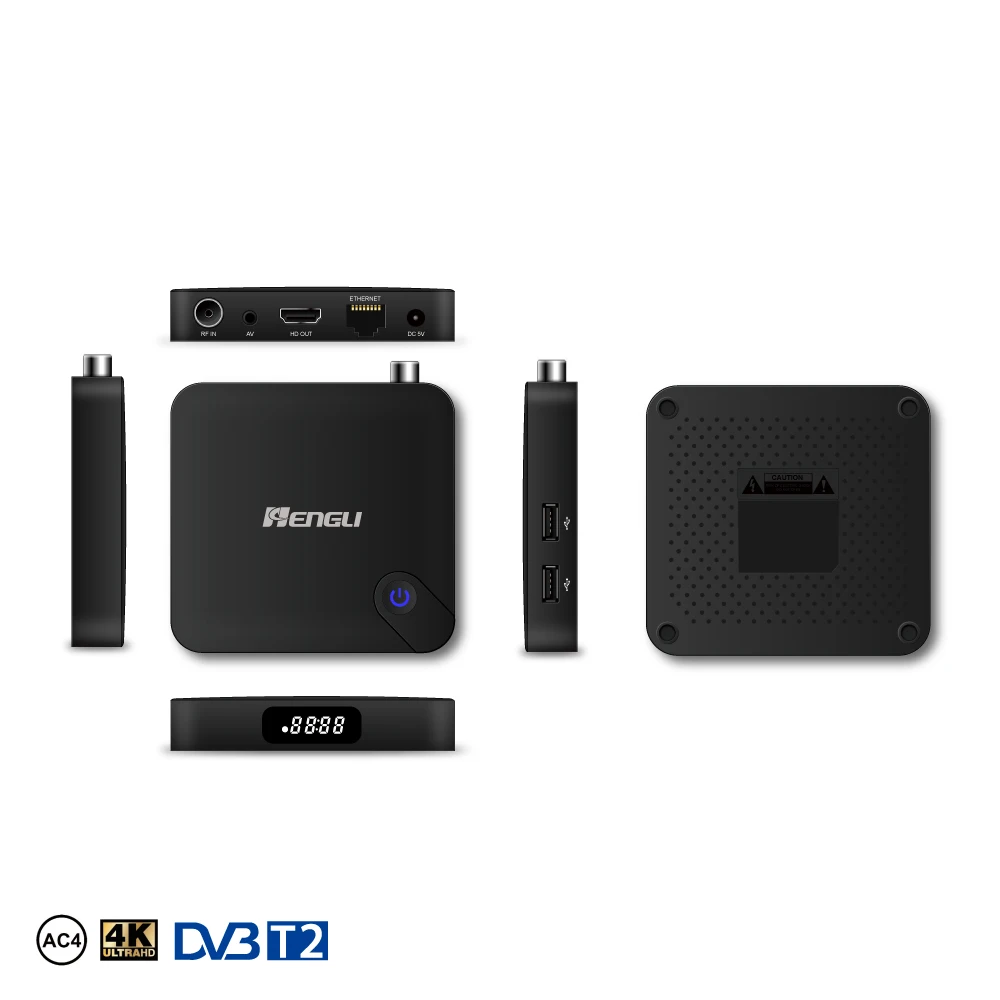 Custom dvbt2 S905Y4 Linux system set-top box Dvb-t2 4k AC4 smart tv box with LOGO