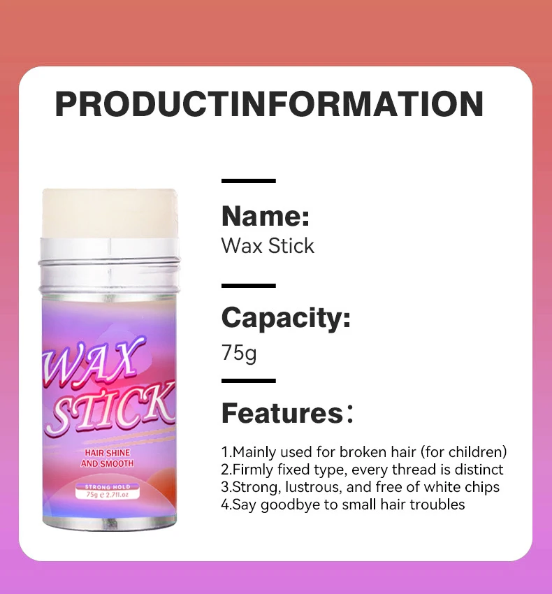 Uufinewholesale Private Label Natural Looking Hair Wax Stick For Broken Flyaways Hair