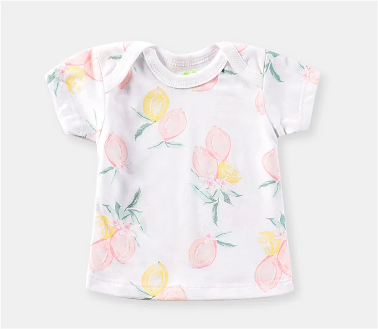 girls clothes pure cotton tops t-shirt toddler infant short sleeve new 2 to 7 years baby fashion printed fruit girl clothing