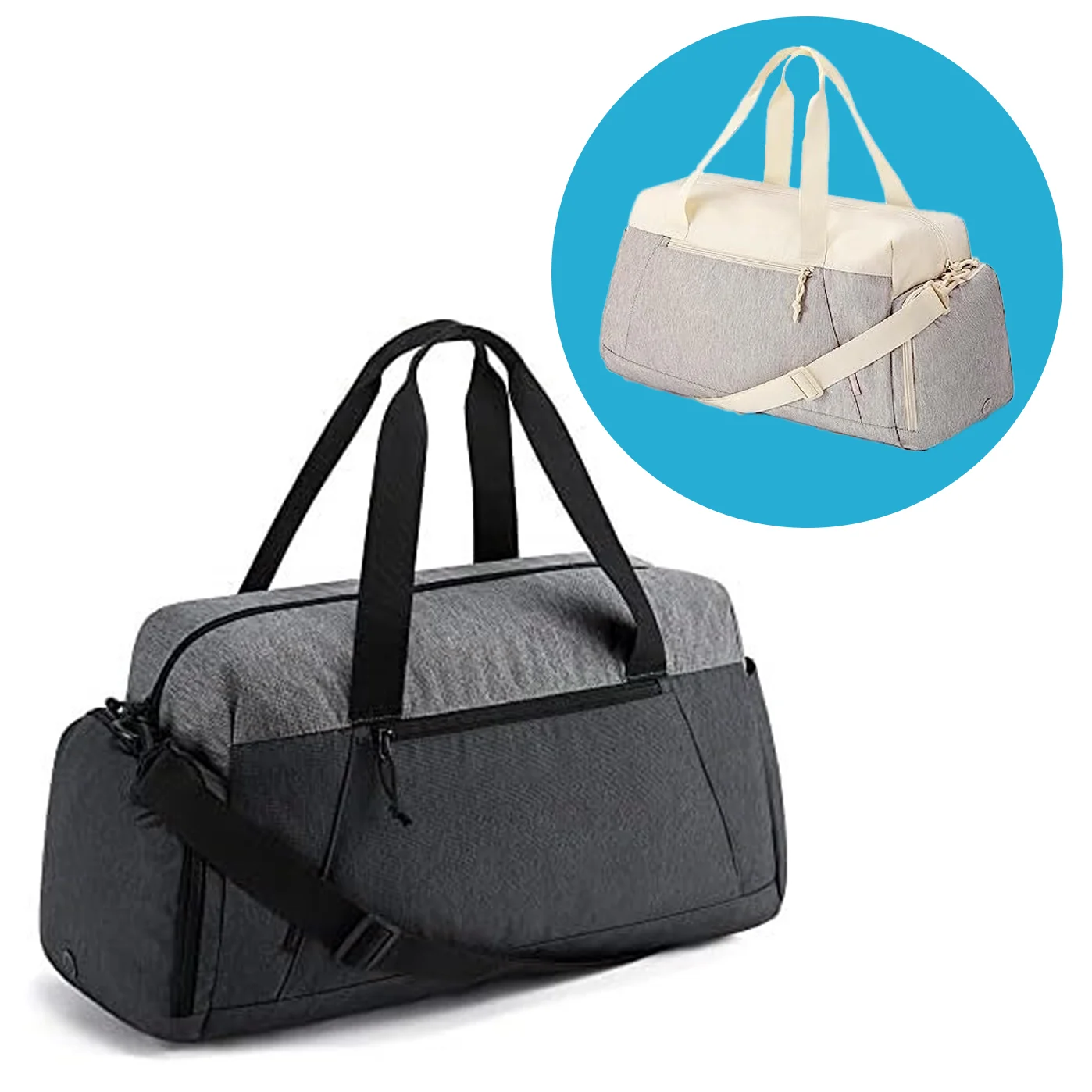 Gym Bags for Men Women Foldable Travel Duffle Bag Lightweight Weekender Duffel Bag With Shoe Compartment