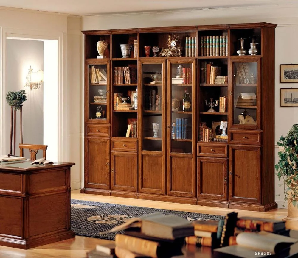 Computer Table With Solid Wood Bookshelf