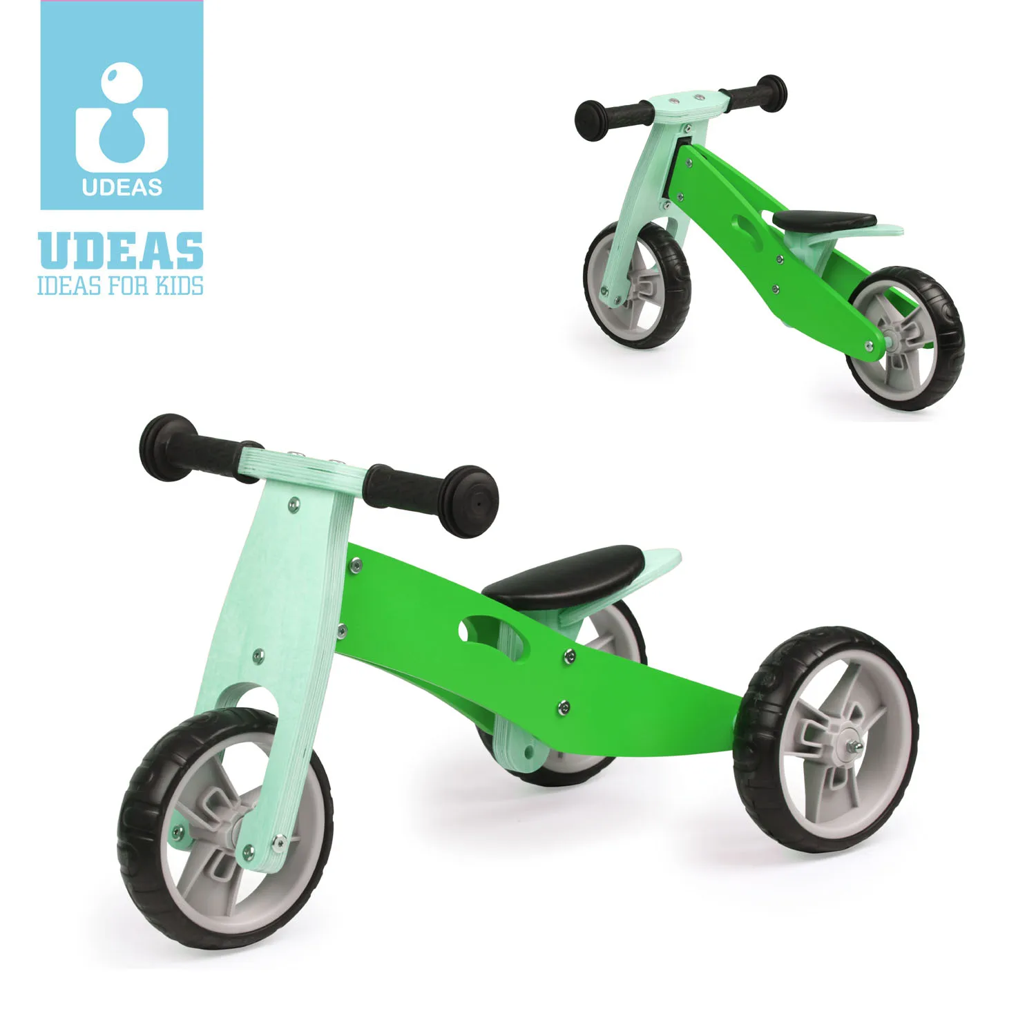 
2 in 1 Wooden Trike Balance Bike For Kids 