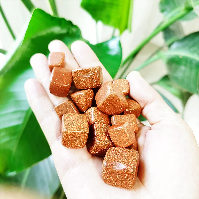 
Popular Wholesale Hot Sale Top Quality Irregular Gold Sandstone Square Ornaments For Gifts LSY 