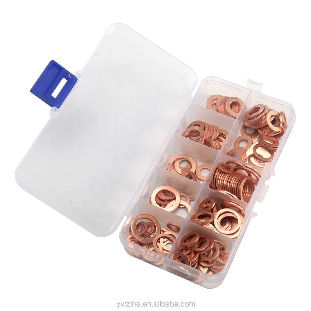 Copper Sealing Solid Gasket Washer Sump Plug Oil For Boat Crush Flat Seal Ring Tool Hardware Accessories Pack