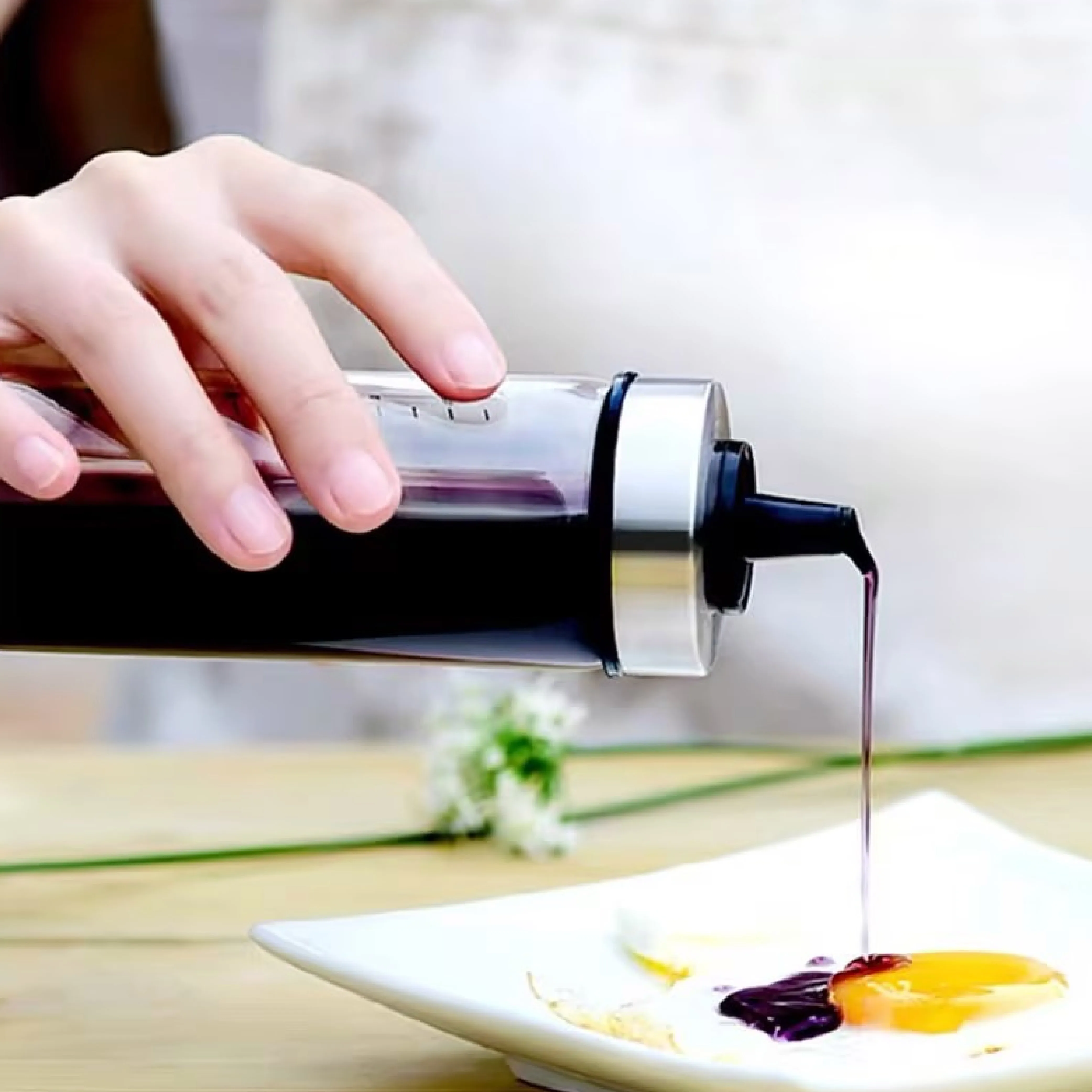 200ml 450ml de aceite de oliva clear Borosilicate glass measure olive oil and vinegar dispenser bottle set for kitchen use