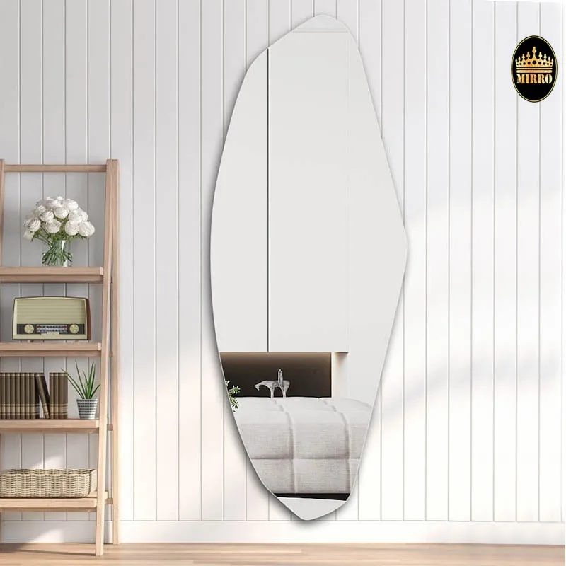 wholesale sublimation large Irregular shape wall floor mirror personalized high end body full length mirrors set for bedroom mir
