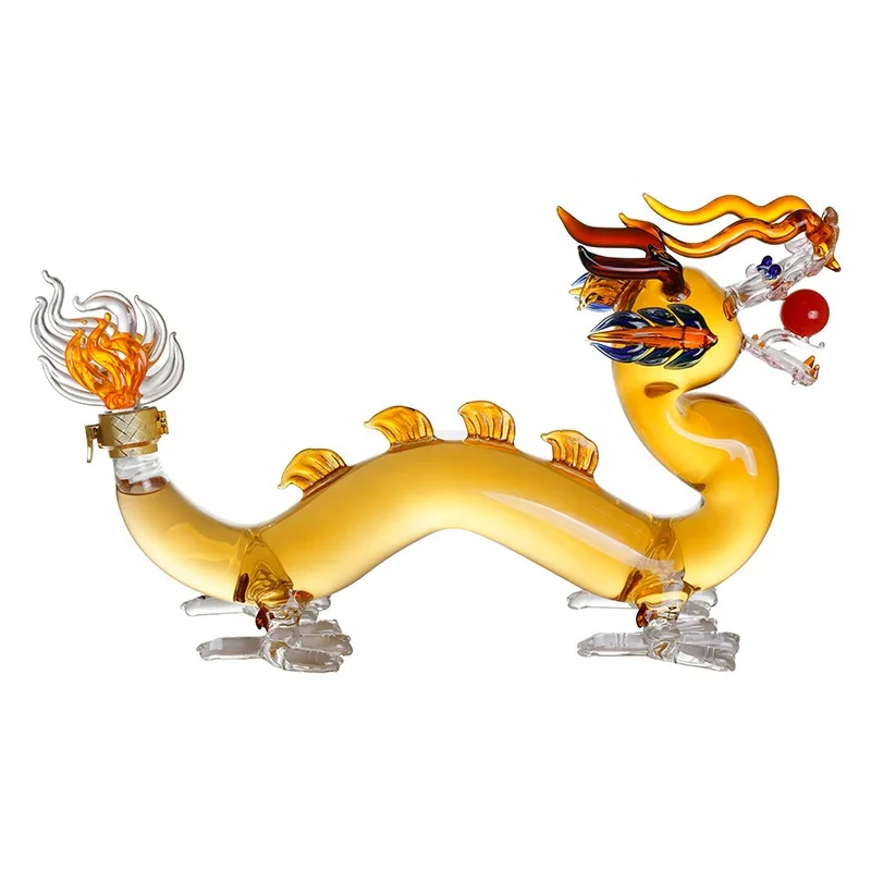 2024 New fashion animal handmade high borosilicate dragon craft wine bottle holder household decoration