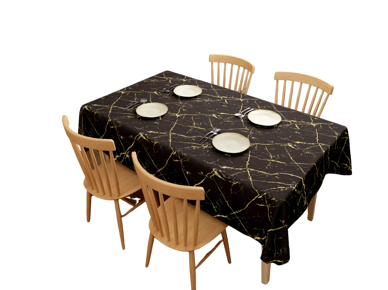 Custom Printed Rectangle Stain Resistant Crystal Transparent Printing PVC Table Cloth With Fine Grain For Dinning Party