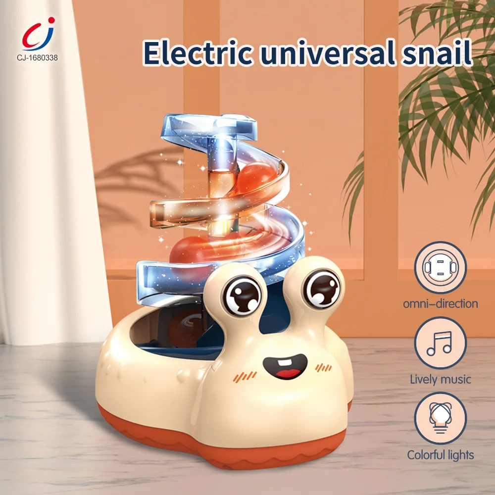 New 2021 Musical Educational Universal Kids Toy, Fun Cartoon Direction Eletric Walking Snail Track Baby Rotator Toy With Light
