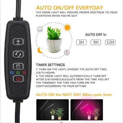 Desktop Clip Phyto Lamps For Plants Flowers Grow Usb Led Grow Light Full Spectrum Multiple Modes Clip-On Plant Lamp