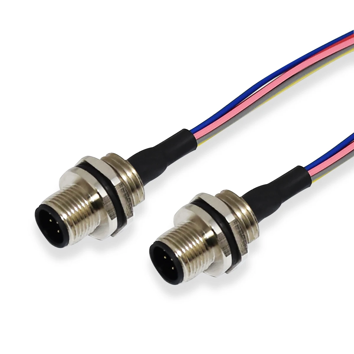  M12 male real panel mount соединительный кабель питания с кодированием pigtail