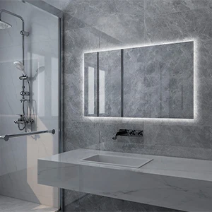 Modern design Bathroom Wall Mounted Smart Wi-Fi Led Mirror heater With Time Display