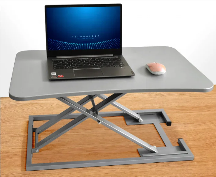 Adjustable Height Standing Desk Converter Folding Lifting Laptop Riser Dual Monitor Workstation Notebook Table for Home Office