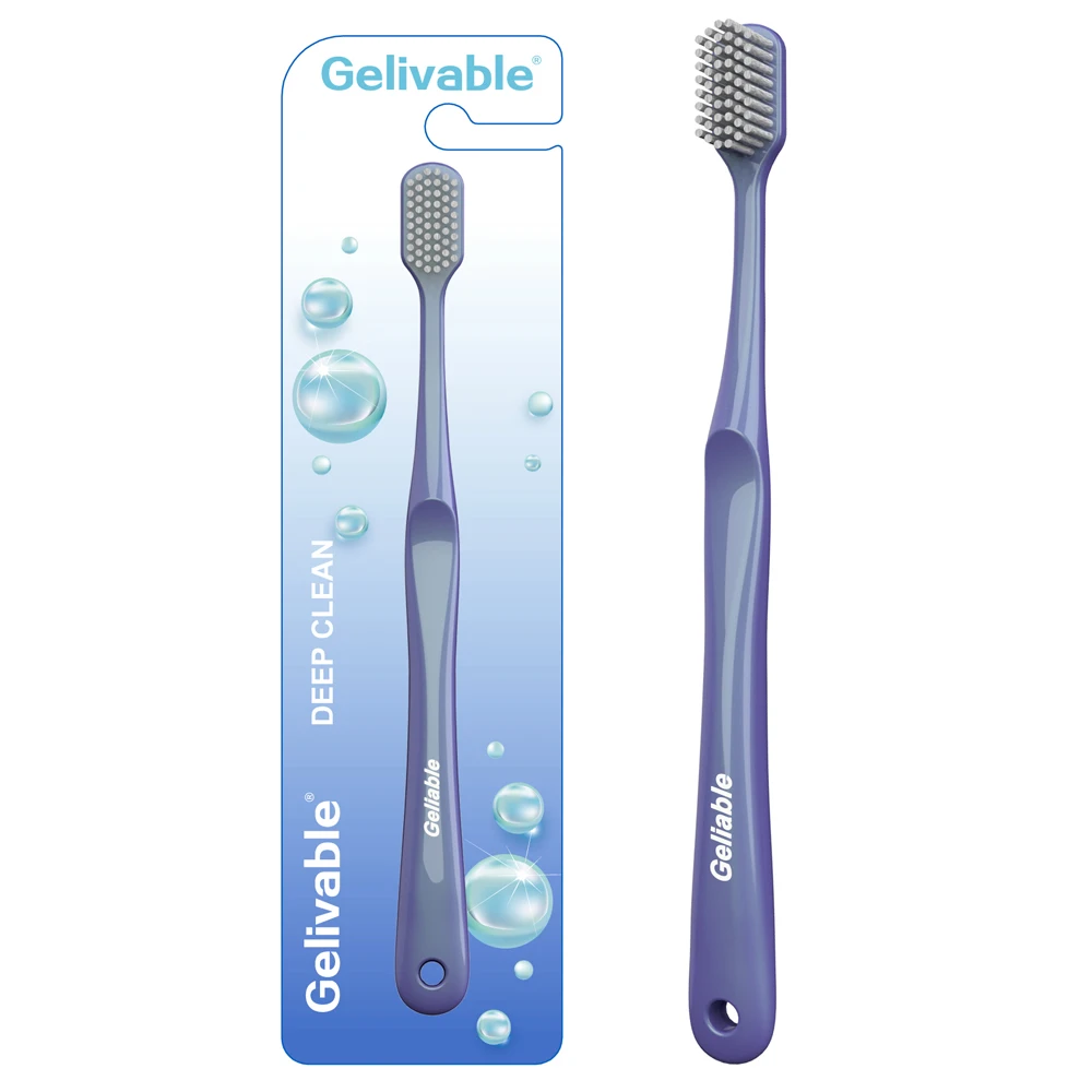 Hot Selling colorful Plastic handle design manual toothbrush